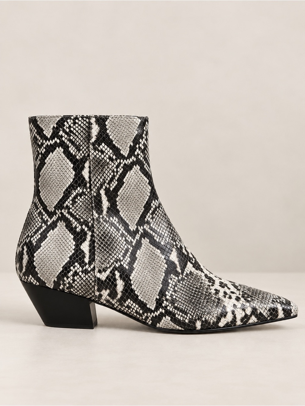 RAG & BONE Spire Snake Leather Side-Zip Boots NWT